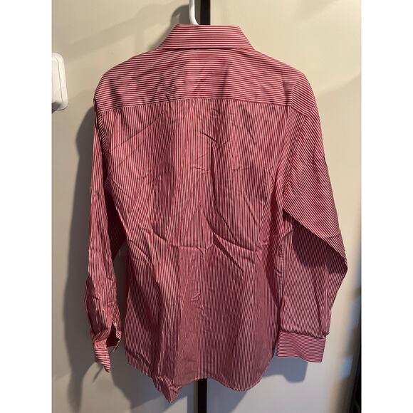 ETON Men's Stripe-Pattern Long-Sleeve Cotton Shirt 7.5/44 Red/White Button Up - Picture 6 of 7